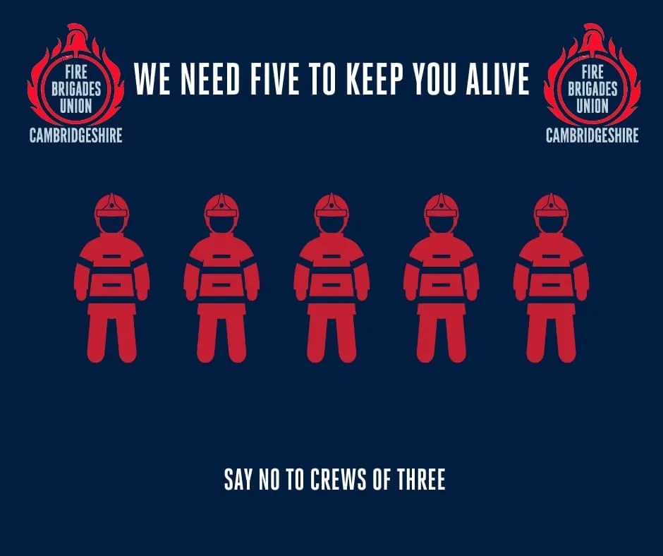 The FBU says: “A deficient crew is an insufficient crew. Three riders cannot affect a rescue, cannot wear BA, and cannot put Safe Systems of Work (SSoW) in place. This places themselves and the public in increased danger and is unacceptable.”