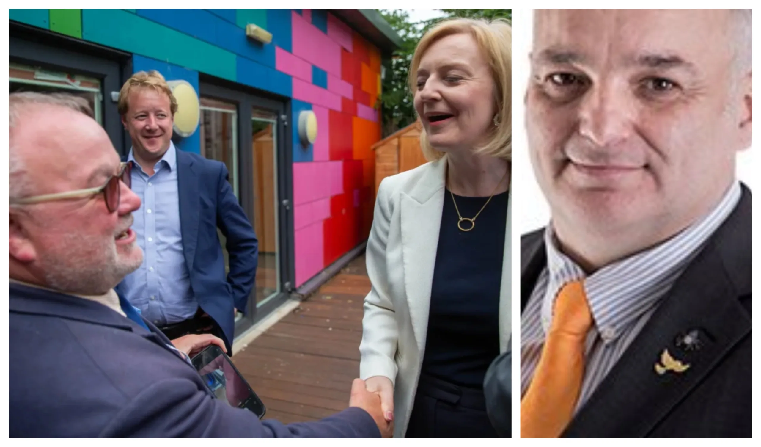 Left: Cllr Wayne Fitzgerald welcoming Liz Truss to the city with Peterborough MP Paul Bristow and right: Cllr Christian Hogg, Lib Dem leader and outspoken critic of Cllr Fitzgerald