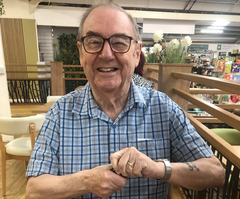Richard Spendlove MBE, photo taken not at a McDonald’s restaurant but a local tea room. The photo was provided by his friend and former BBC colleague Ronnie Barbour.