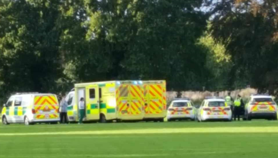 Medical and emergency services assistance at Wisbech Rugby Club today PHOTO: CambsNews reader