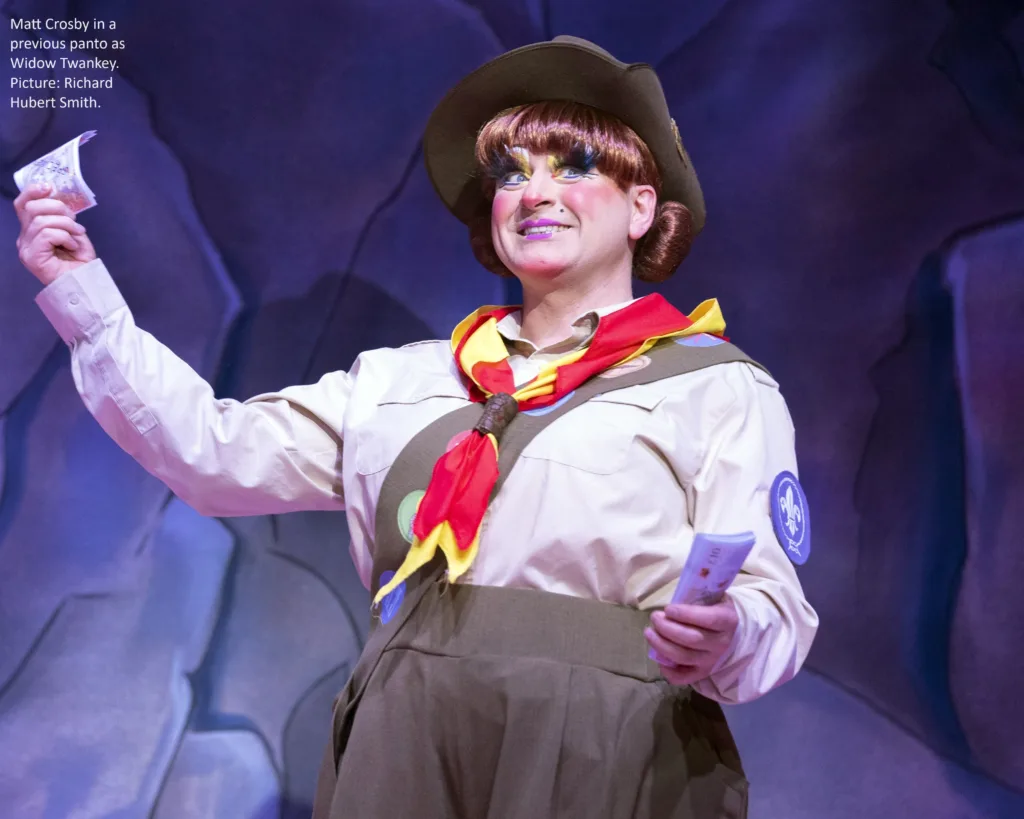 Matt Crosby in a previous panto, this time as Widow Twankey. Photo: Richard Hubert Smith