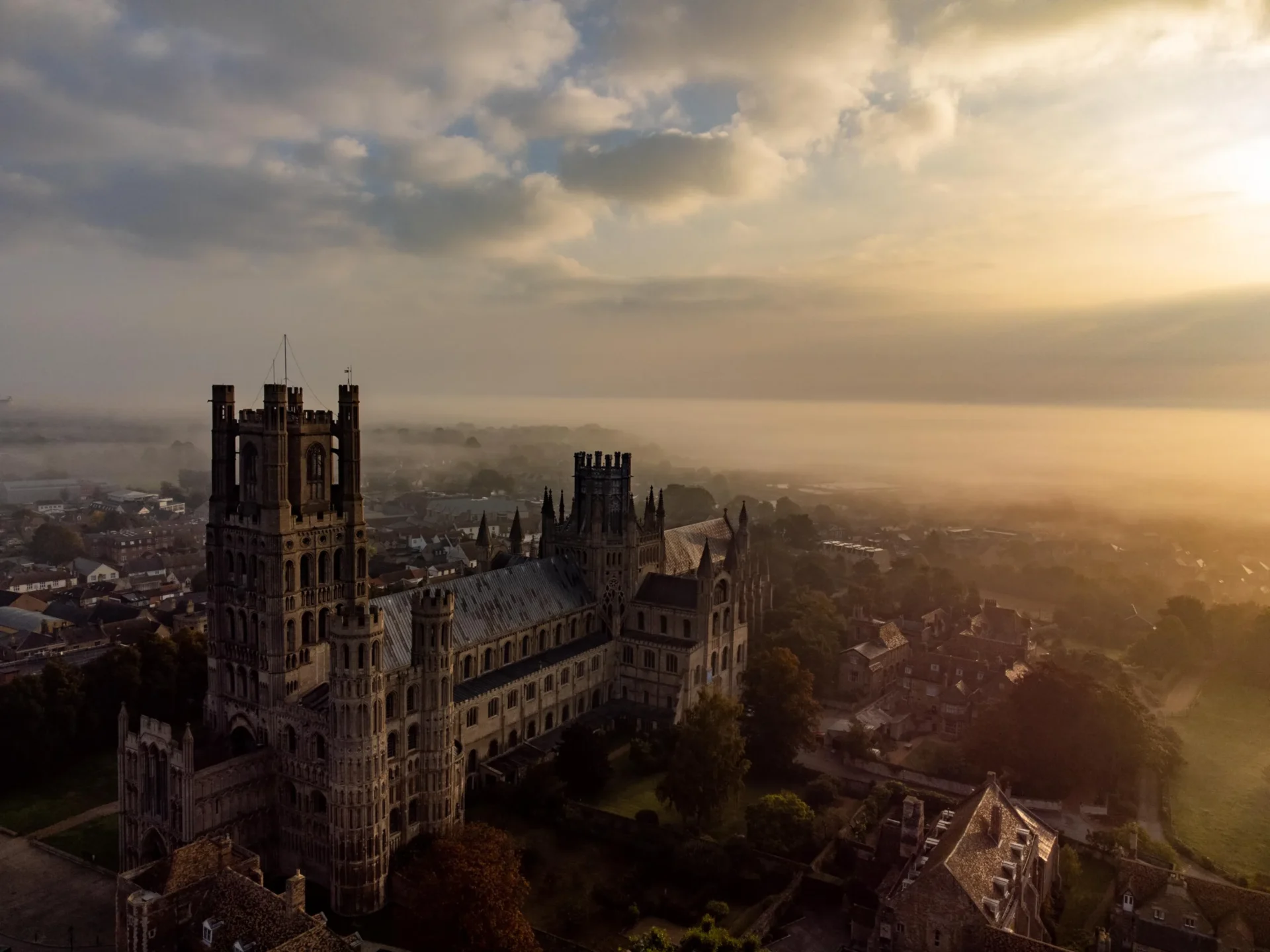 Ely Cathedral, known as the Ship of the Fens in early Mist over Cambridgeshire. - News for Peterborough and Cambridgeshire News for Peterborough and Cambridgeshire - Ely Cathedral, known as the Ship of the Fens in early mist over Cambridgeshire. Cathedral, Ely Picture by Terry Harris.