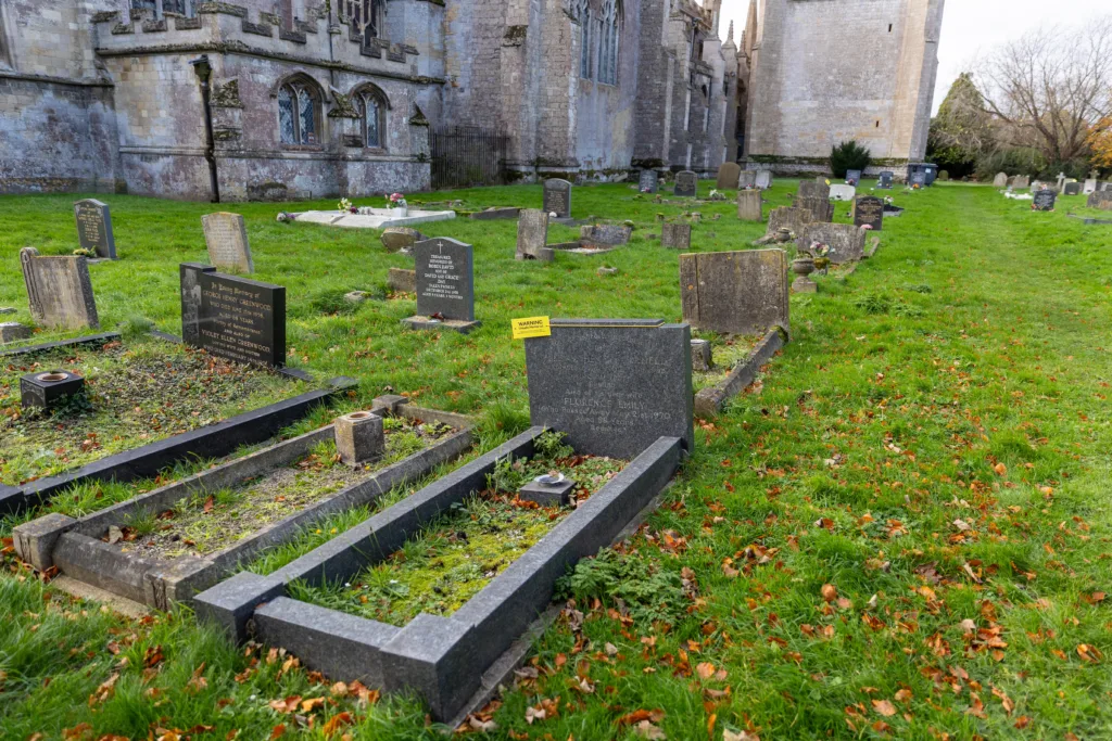 Residents in Terrington St Clement say health and safety has “gone mad” after their local council placed yellow warning tags on gravestones. PHOTO: Terry Harris
