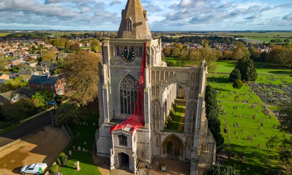 Remembrance tribute at Crowland Abbey. Photo: Terry Harris for CambsNews
