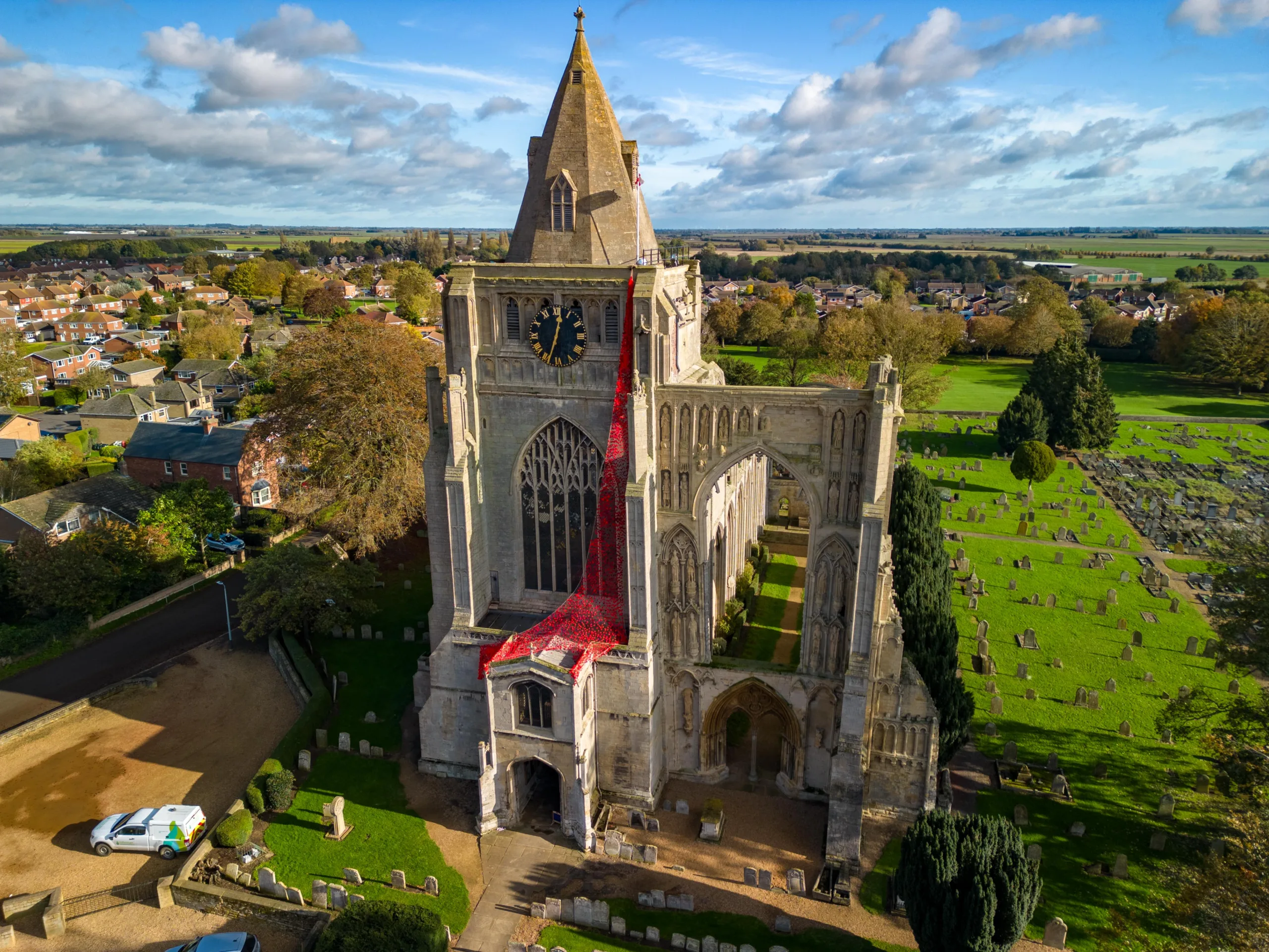 Remembrance tribute at Crowland Abbey. Photo: Terry Harris for CambsNews