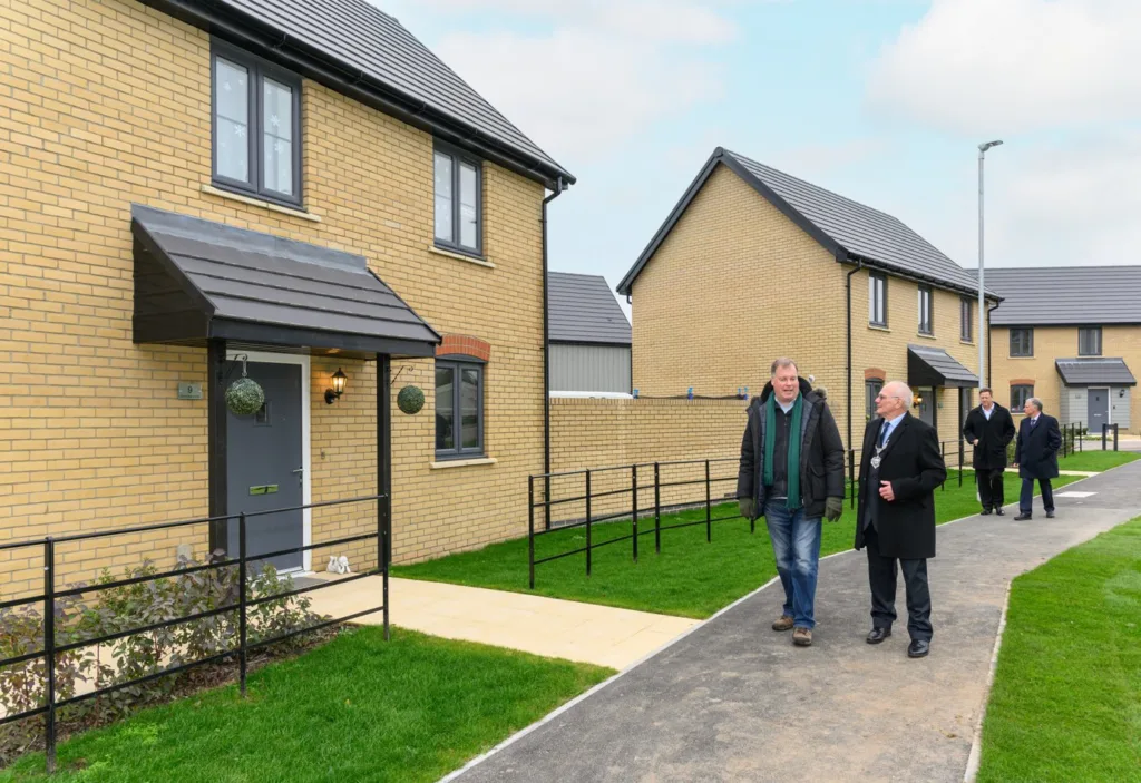 An event was to celebrate partnership working and the completion of the new homes at Ramsey. Representatives from Accent were joined by the Mayor of Ramsey Cllr Roger Brereton and alongside senior members from Ramsey Town Council, Huntingdonshire District Council, Homes England and the Hill Group.