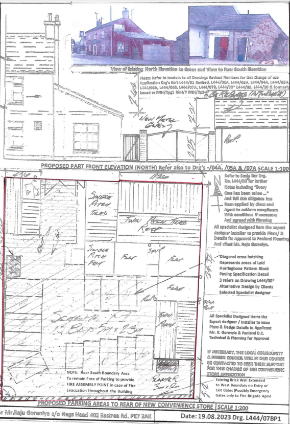 Sample of the plans for conversion of Nags Head, Eastrea, into a village shop. Highways official say they not acceptable 