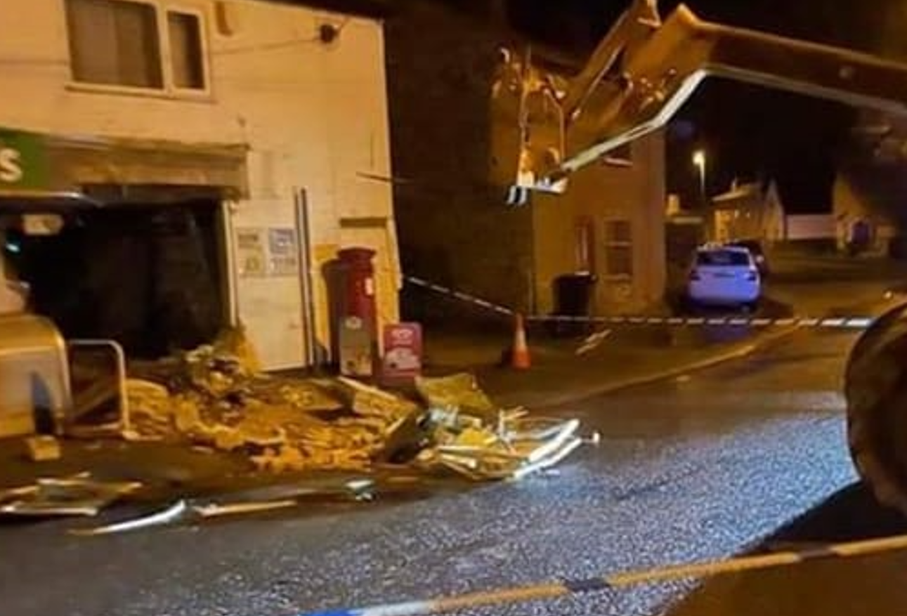 First photo of the scene at Londis store in Soham which was targeted overnight by ram raiders First photo of the scene at Londis store in Soham which was targeted overnight by ram raiders