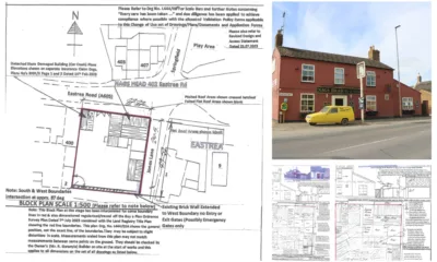 Sample of the plans for conversion of Nags Head, Eastrea, into a village shop. Highways official say they not acceptable