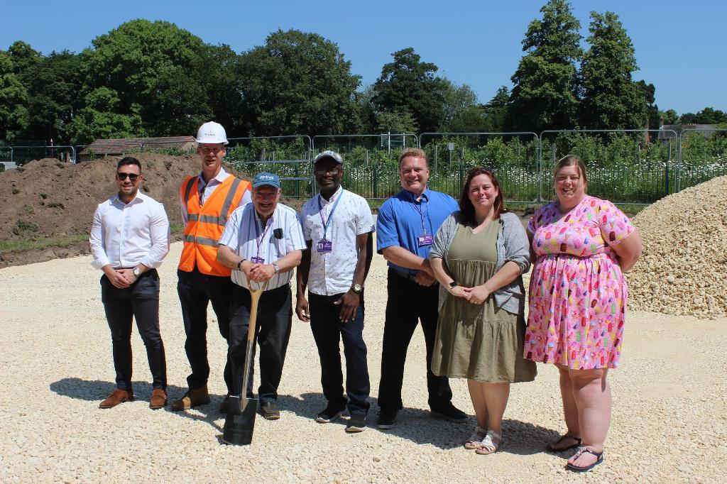 Pictured at the site of the new pavilion in Wisbech Park are, from left, Adam Garford, Cambridgeshire County Council; Steve Ellis, Probus Construction; and Fenland District councillors Sidney Imafidon, Steve Tierney, Susan Wallwork, and Samantha Hoy.