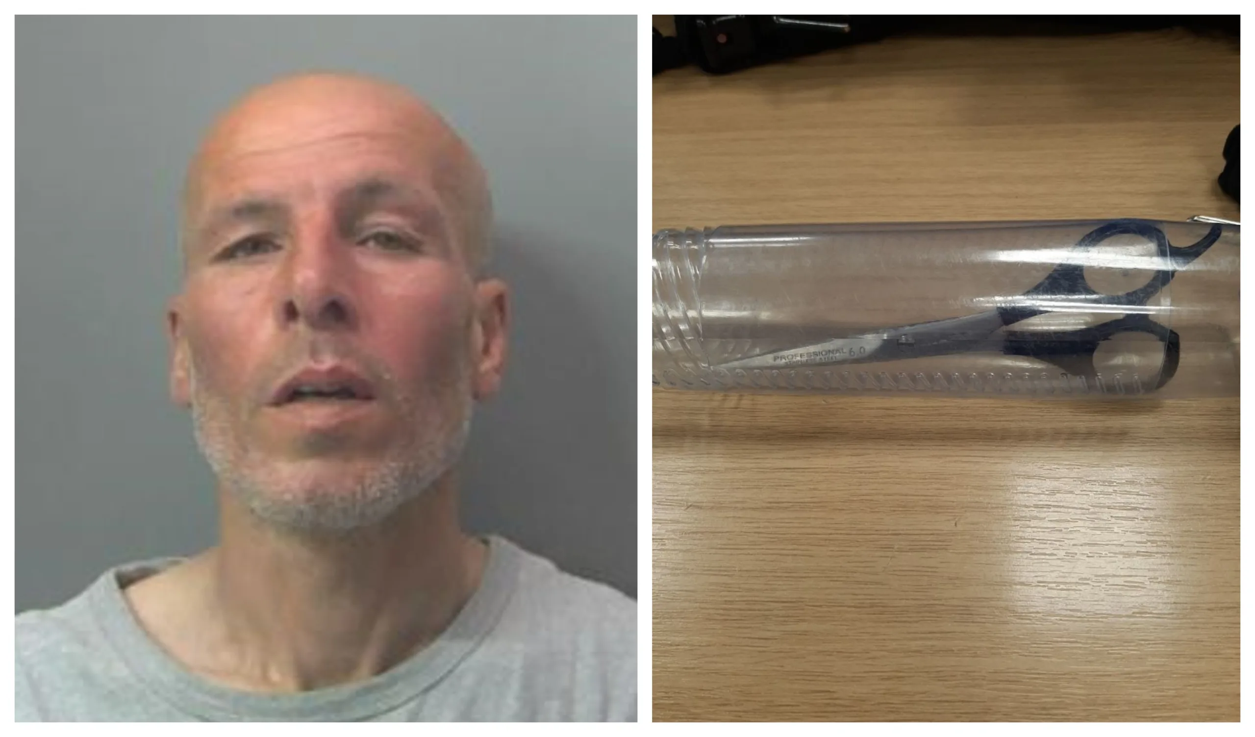 Bashardoost was arrested after being found with a pair of scissors in his pocket. Bashardoost was arrested after being found with a pair of scissors in his pocket.