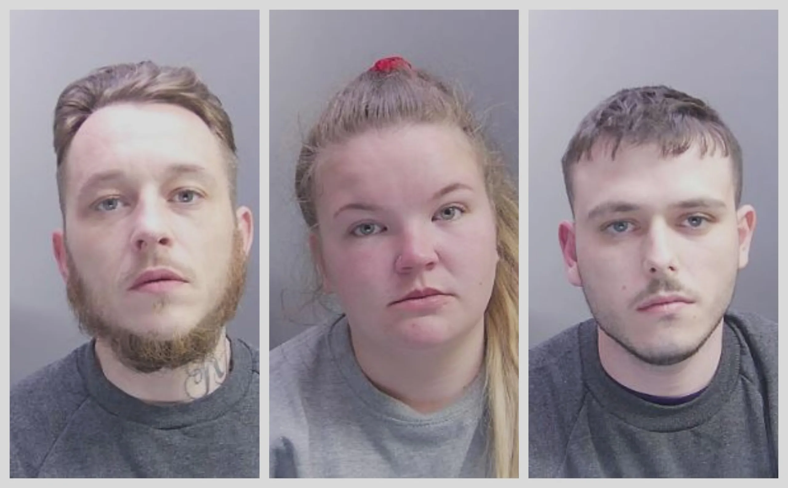 Ben Williams, 32, (left) used a claw hammer to repeatedly hit the victim and (centre) Tamara Matthews, guilty of GBH and (right) Leonard Davis, also guilty of GBH with intent.