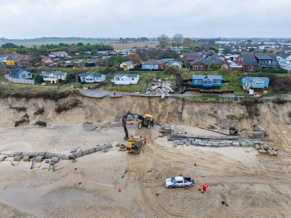 HEMSBY, Norfolk: Devastating toll on coastal village as homes demolished. Saturday 09 December 2023. Picture by Terry Harris.
