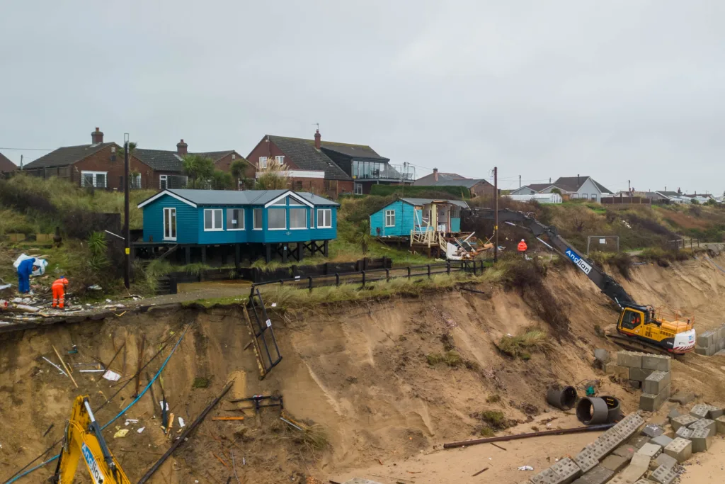 HEMSBY, Norfolk: Devastating toll on coastal village as homes demolished. Saturday 09 December 2023. Picture by Terry Harris.
