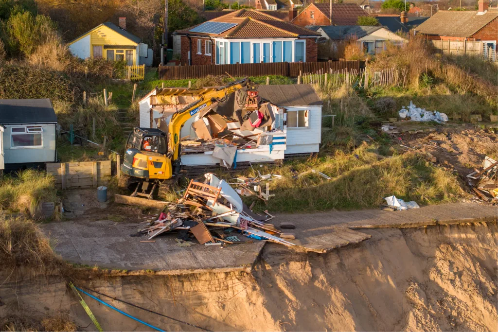 HEMSBY, Norfolk: Devastating toll on coastal village as homes demolished. Saturday 09 December 2023. Picture by Terry Harris.
