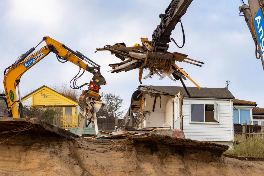 HEMSBY, Norfolk: Devastating toll on coastal village as homes demolished. Saturday 09 December 2023. Picture by Terry Harris.
