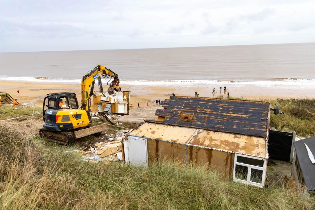 HEMSBY, Norfolk: Devastating toll on coastal village as homes demolished. Saturday 09 December 2023. Picture by Terry Harris.
