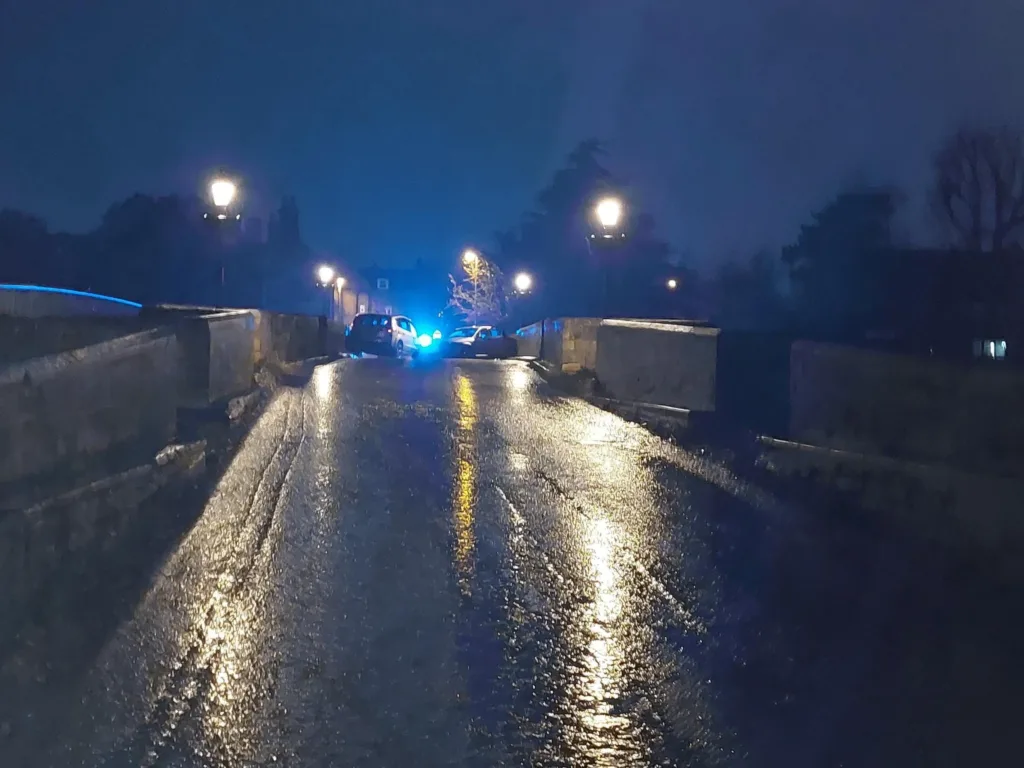 Scene that confronted police after crash on bridge between Huntingdon and Godmanchester