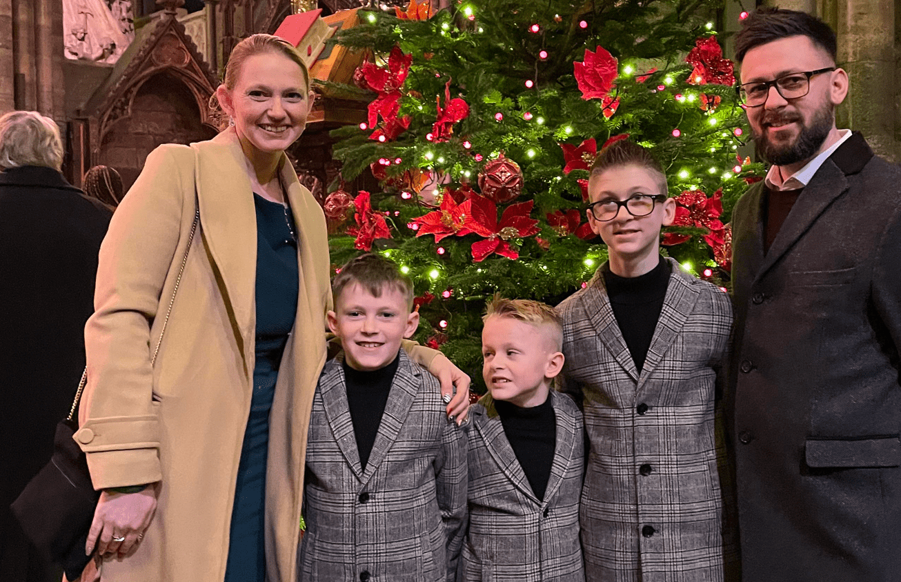 Ben and Sarah Dodkin, accompanied by their children Finley, Arthur, and Harrison, were among special guests invited to the Princess of Wales Christmas concert. The family’s efforts to raise awareness of Batten’s Disease prompted the VIP invite