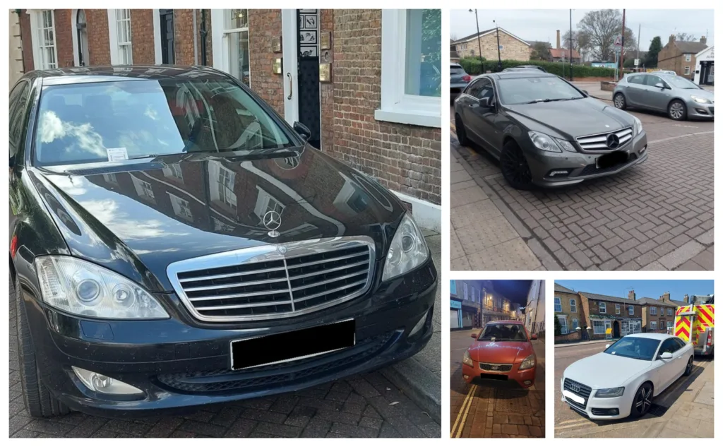 Cars that caught the attention of police in Wisbech, Whittlesey and Chatteris. But police can only devote a limited amount of time to the issues. CPE will hand responsibility for parking to Fenland Council.