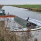 The boat that came adrift from its unofficial mooring on the river at March