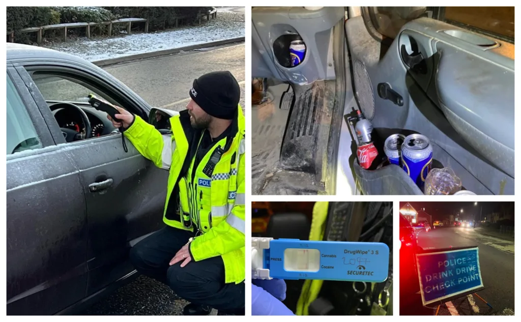 Traffic stops, drink and cannabis drug tests, and sometimes Cambridgeshire police find evidence of drinking not too far away