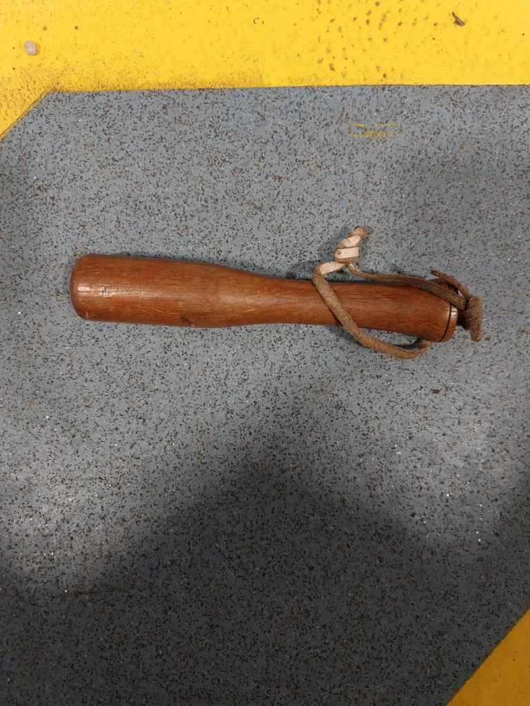 Michael King has been jailed for theft but also for possession of an offensive weapon – this baton – in a public place.
