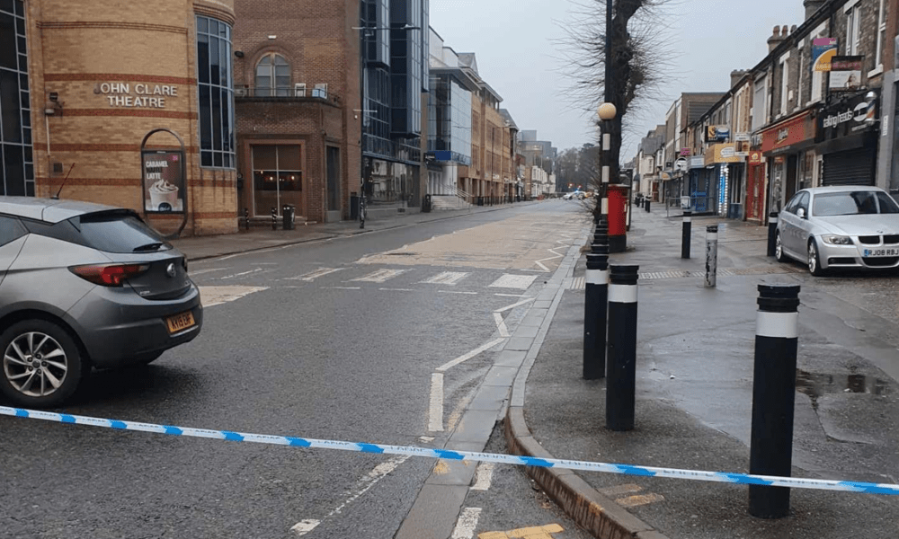 Peterborough city centre on the morning of January 6 after a woman in her 20s was attacked and needed hospital treatment: Photo by Close Encounters, Peterborough's largest independent comic shop