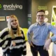 Evolving Networks' Head of People and Culture Amber Roberts, and General Manager, Ben Wright. Both started as apprentices and are now using apprenticeships to power forward the business. Picture: Cambridgeshire and Peterborough Combined Authority.