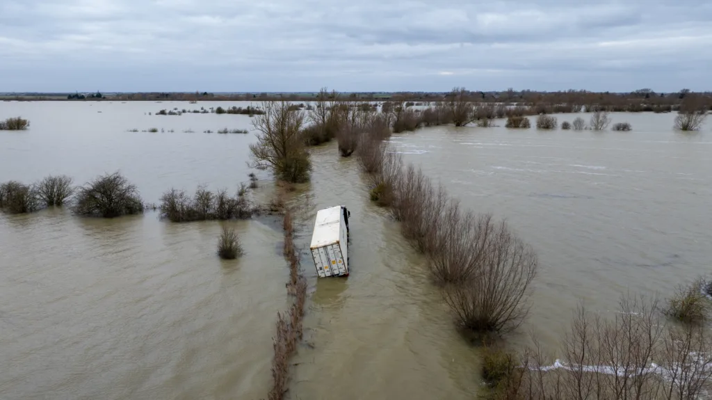 Abandoned lorry on Welney Wash road, on the Cambridgeshire/Norfolk border. PHOTO: Bav Media