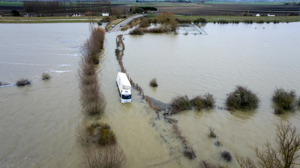 Abandoned lorry on Welney Wash road, on the Cambridgeshire/Norfolk border. PHOTO: Bav Media