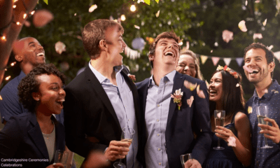 The photo that until 48 hours ago was used to promote Cambridgeshire Ceremonies, the official website for the Cambridgeshire Registration Service. Instead of using ‘gay wedding’ it referred to the gay wedding as ‘celebrations’. It has been changed to ‘groom and groom’