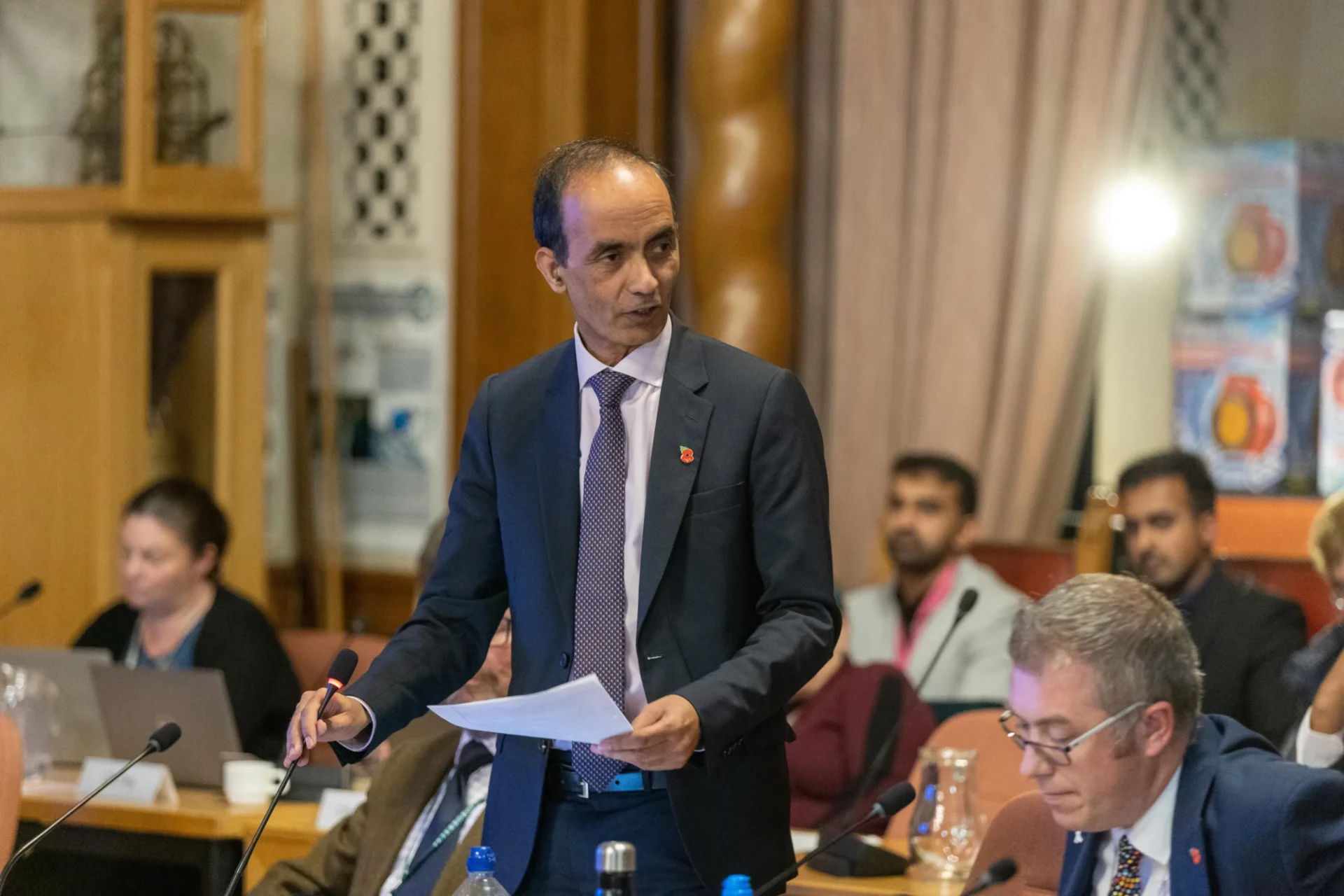 Full Council Meeting - News for Peterborough and Cambridgeshire News for Peterborough and Cambridgeshire - Peterborough City Council leader Mohammed Farooq, who took office after Cllr Wayne Fitzgerald was ousted as leader in November, faces his first, and challenging, oversight of 2024/25 council budget. PHOTO: Terry Harris