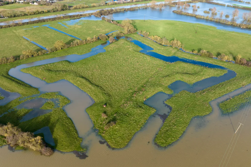 Flooding reveals English Civil War fort after Storm Henk. The clear outline of a 400-year-old English Civil War fort has been highlighted after heavy rain and flooding filled a moat around the earthworks following Storm Henk. Aerial photos show The Earith Bulwark in the Cambridgeshire Fens, which was built around 1643 by Oliver Cromwell's forces to protect crossing points on the local rivers, including the River Great Ouse. Picture by Terry Harris.