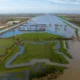 Flooding reveals English Civil War fort after Storm Henk . The clear outline of a 400-year-old English Civil War fort has been highlighted after heavy rain and flooding filled a moat around the earthworks following Storm Henk. Aerial photos show The Earith Bulwark in the Cambridgeshire Fens, which was built around 1643 by Oliver Cromwell's forces to protect crossing points on the local rivers, including the River Great Ouse. Picture by Terry Harris.