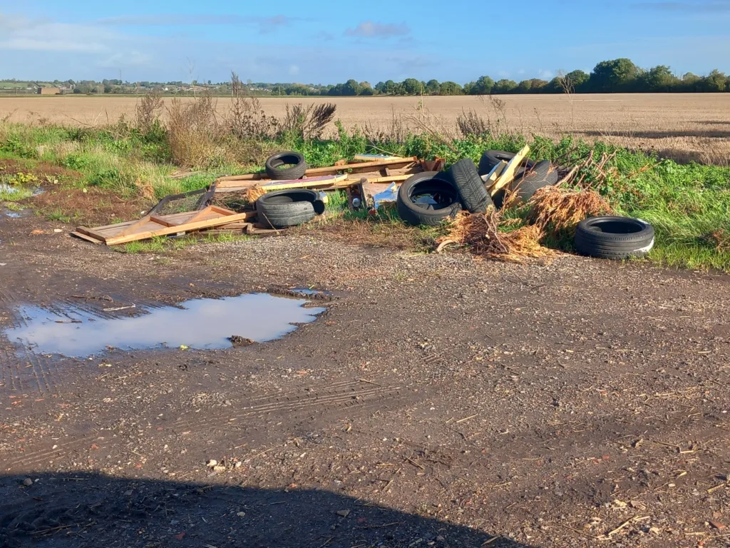 Example of the fly tipping found in East Cambridgeshire – but the number of reported incidents is falling. PHOTO: East Cambs Council