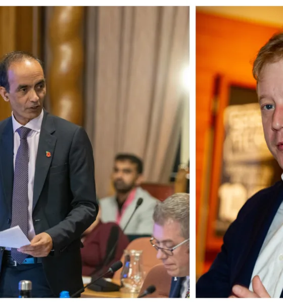 Cllr Mohammed Farooq (left) on the night he was elected leader of Peterborough City Council. And (right) Paul Bristow, MP for Peterborough. PHOTO: Terry Harris