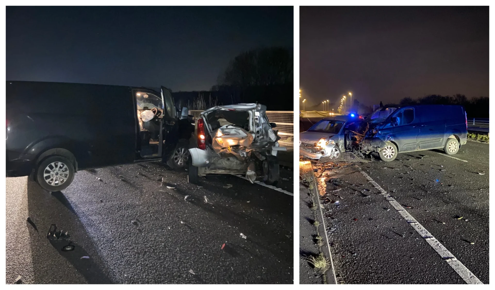 img final - News for Peterborough and Cambridgeshire News for Peterborough and Cambridgeshire - Aftermath of the crash on the Nene Parkway, Peterborough, in which a driver sustained a serious injury