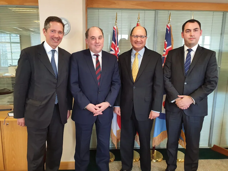 Flashback to 2020 and a meeting at the Ministry of Defence arranged by Jonathan Djanogly MP (left) with NW Cambs MP Shailesh Vara, and then executive leader of Huntingdonshire District Council, Cllr Ryan Fuller. Secretary of State for Defence, Ben Wallace MP (second left) discussed the future of Wyton airfield. 