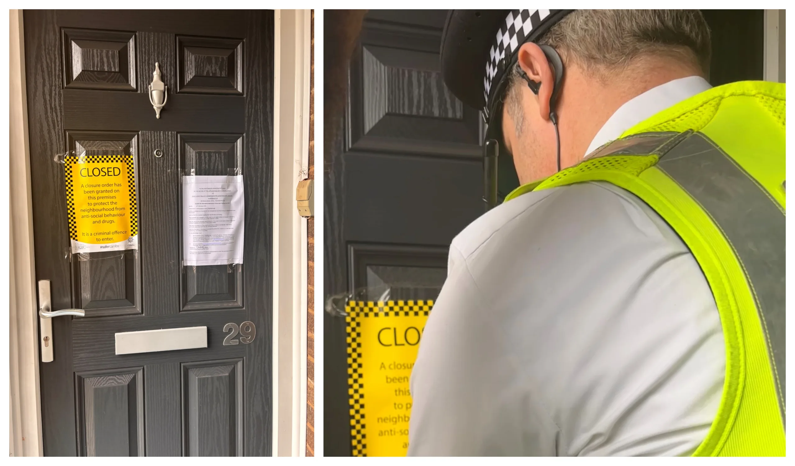 The order, which is in place until 5 May, states 29 Donaldson Drive, Gunthorpe, is closed to anyone other than the legal tenant, emergency services, support services and employees of Cross Keys Homes.