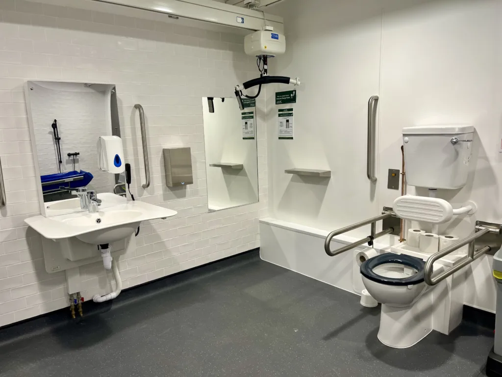 Changing Places toilet facility at the Imperial War Museum at Duxford. It was the Peterborough based charity Little Miracles that inspired a bid to fund the new specialist toilet 