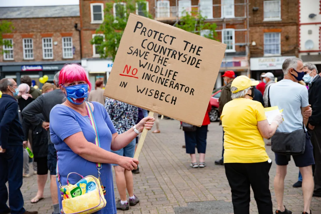 One of many protests organised by WisWIN to stop the incinerator from being built in Wisbech 