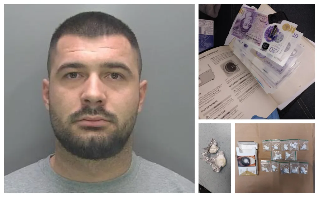 Drug dealer Evadas Lygymalis tried to claim he had gone to the toilet behind the car, and not believing him after checking the area, a check on the Police National Computer (PNC) showed he was wanted for failing to appear in court in connection with drug dealing offences.