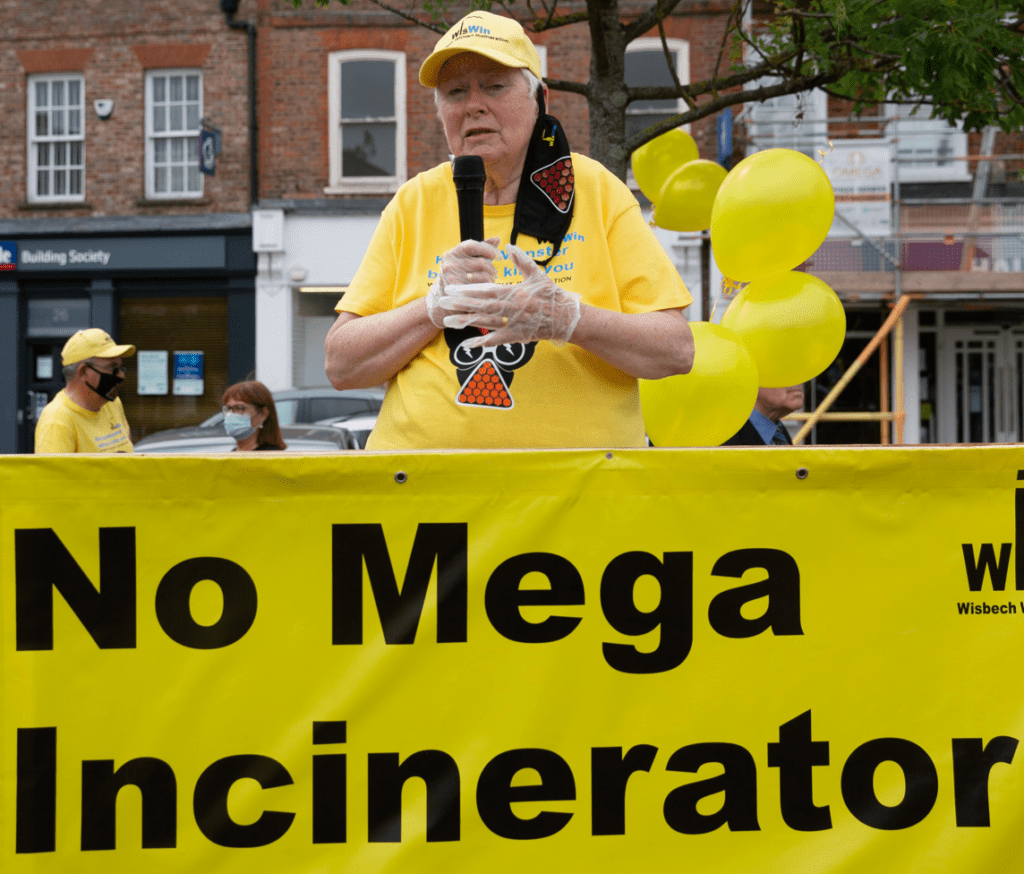 Campaigner Ginny Bucknor rallied, campaigned, and fought with her group WisWIN – Wisbech Without Incineration – to halt the project. PHOTO: Terry Harris
