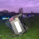 The scene that greeted emergency workers at Guyhirn near Wisbech last night after a 2-car crash. PHOTO: Policing Fenland