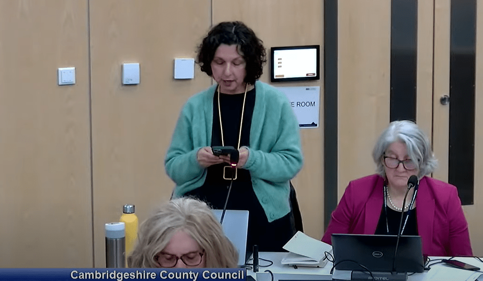 Cllr Firouz Chapman reminds councillors there has been a 70 per cent rise in just 4 years of those eligible for free school meals