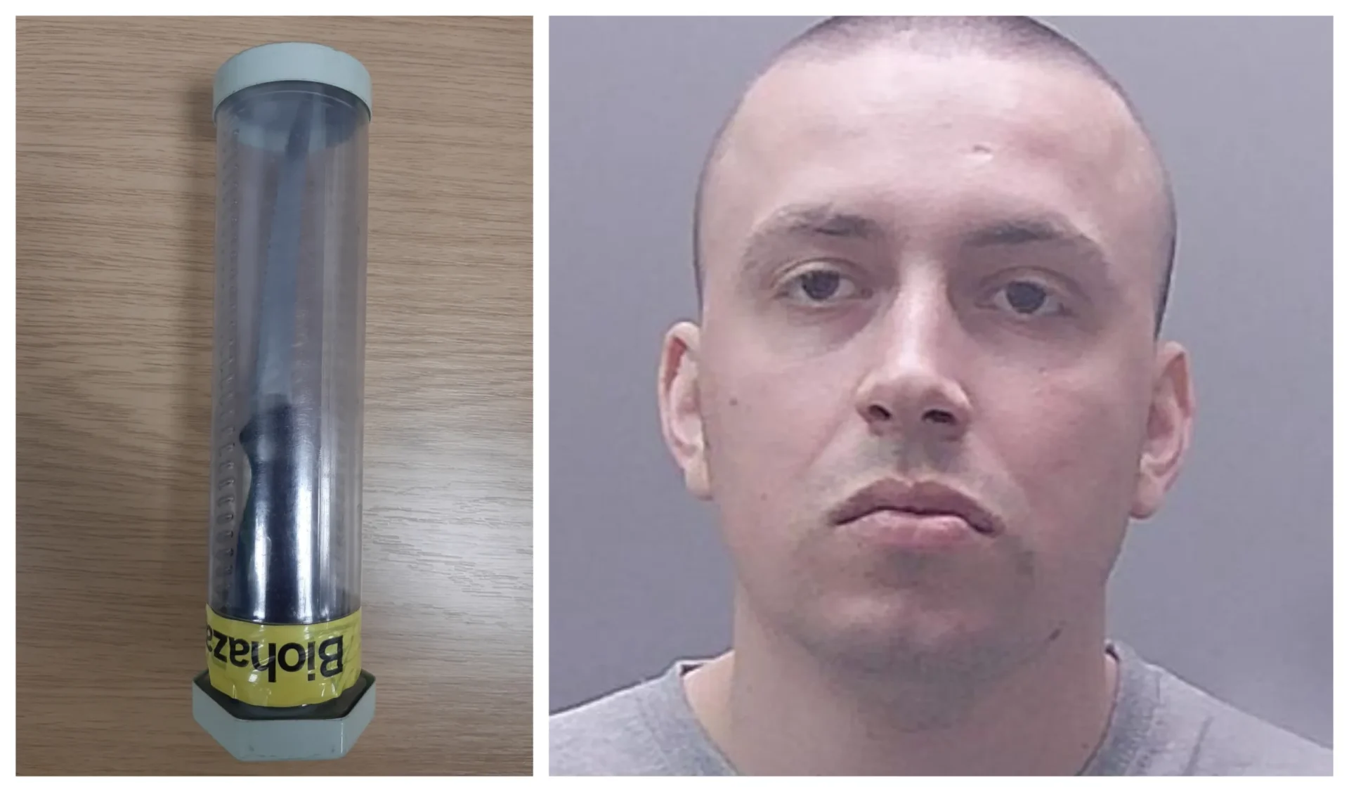 knife man - News for Peterborough and Cambridgeshire News for Peterborough and Cambridgeshire - Kyle Wojtowych, 27, with the knife used to attack teenage boy in Station Road, March, Cambridgeshire.