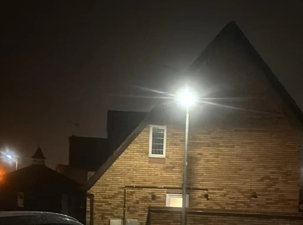 ‘Its awful in our house it lights all of the rooms at the front. I would rather it be dark than a spotlight’ says Sally Ingram of the streetlamp opposite her home in Godmanchester