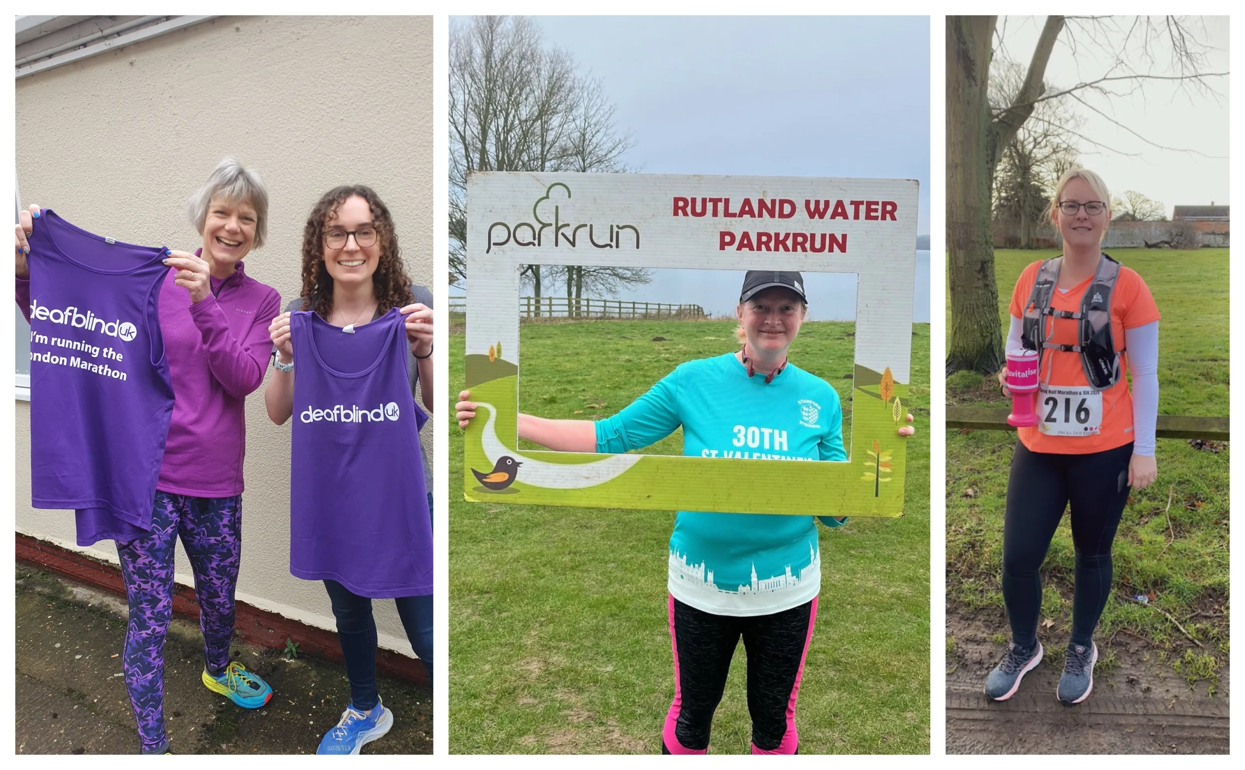 From Left: Georgia (pictured on the right) lives in Bourne, centre is Helen, of Stamford and, right, Sarah Edwards from Peterborough. All three are ready to run the London Marathon