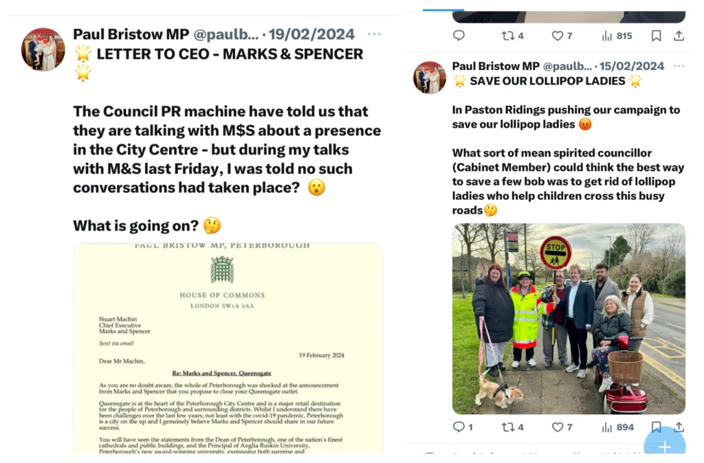 It is on social media where MP Paul Bristow has chosen, for the main, to fire off a systemic series of rants against Peterborough City Council